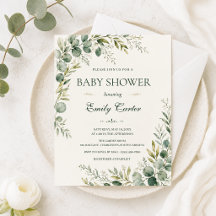 Elegante Grün-Eukalyptus-Baby-Party
