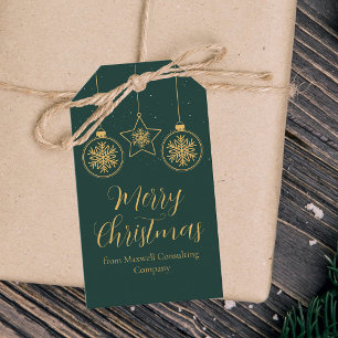 Elegante Grün-Gold-Verzierungsfirma Weihnachtsfeie Geschenkanhänger