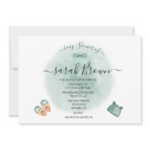 ELEGANTE GRÜN-ORANGE-AQUARELL-BABY-SHOWER
