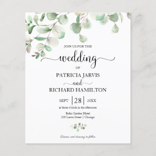Elegante Grünbudget-Hochzeitseinladung