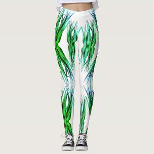Elegante grüne Aloe Vera Pflanze Moderne Leggings