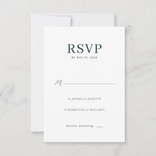 Elegante grüne Antwortkarte RSVP Karte