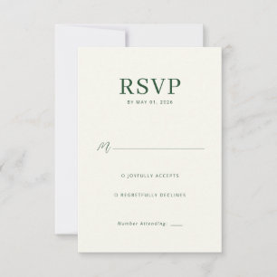 Elegante grüne Antwortkarte RSVP Karte