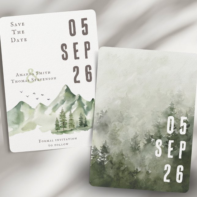 Elegante, grüne Berglandschaft Save The Date (Von Creator hochgeladen)