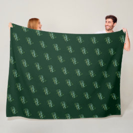 Elegante grüne Blanket mit ihrem Namen und ihrem A Fleecedecke