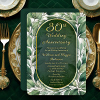 Elegante grüne Blätter 30. Hochzeitstag