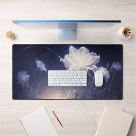 Elegante grüne Blätter auf weichem Beige Hintergru Schreibtischunterlage