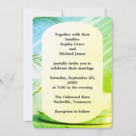 Elegante grüne Blätter Naturdesign | Minimal Botan Einladung