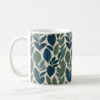 Elegante grüne Blätter Tasse | Natur-Inspiriertes 