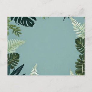 Elegante grüne Blätter und Fern Postkarte