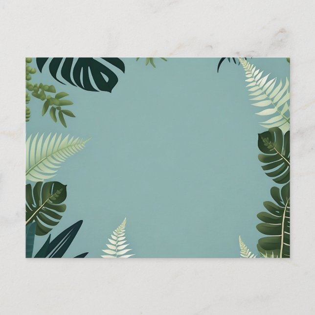 Elegante grüne Blätter und Fern Postkarte (Vorderseite)