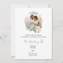 Elegante grüne Blätter zum Hochzeitsempfang Einladung