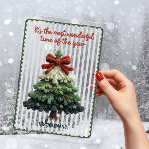 Elegante grüne blaue Weihnachtsbaum ohne Foto Acryleinladungen