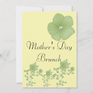Elegante grüne Blume mit Diamanten Einladung