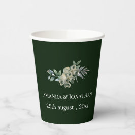 Elegante grüne Blume und Pilzkreide Pappbecher