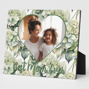 Elegante grüne Blumen Best Mama Ever foto Vorlage Fotoplatte