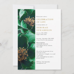 Elegante grüne Blumenfeier Einladung