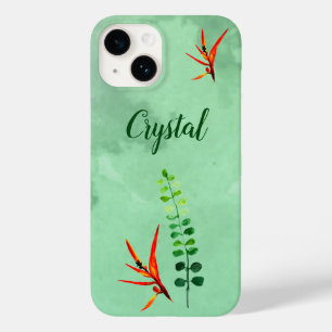 Elegante grüne Blütenfarben Case-Mate iPhone 14 Hülle