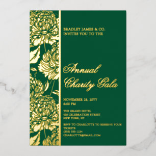 Elegante grüne botanische Charity-Event-Gala-Party Folieneinladung