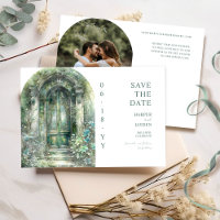 Elegante grüne botanische Garten-Foto-Hochzeit