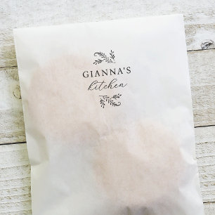 Elegante grüne botanische Personalisierte Küche Permastempel