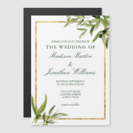 Elegante Grüne Botanische Weinkultur und Erde Hoch Magneteinladung