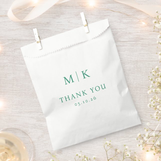 Elegante grüne Dankeskarte Geschenktütchen (Ausgeschnitten)