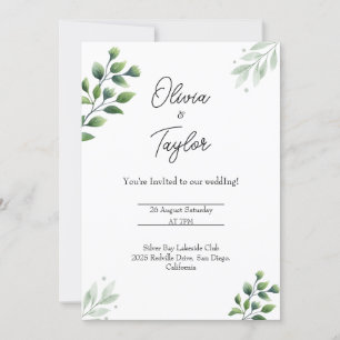 Elegante Grüne Einladung Hochzeit