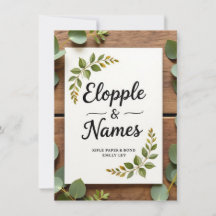 Elegante Grüne Einladung Hochzeit | Minimal