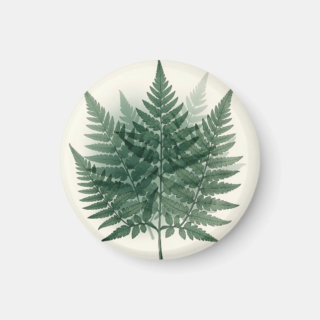 Elegante grüne Farnwedel Botanisch  Magnet (Vorne)