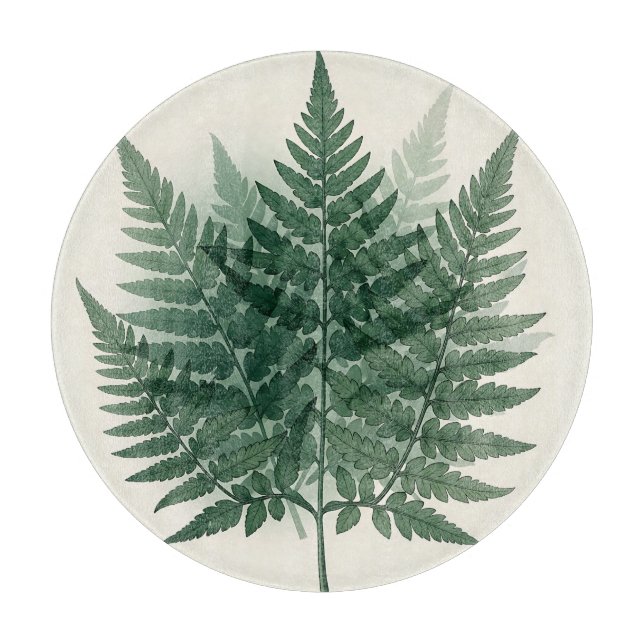 Elegante grüne Farnwedel Botanisch  Schneidebrett (Vorderseite)