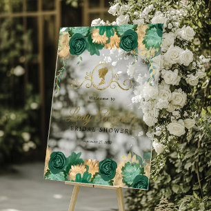 Elegante grüne florale viktorianische Brautparty  Acrylschild