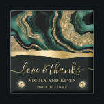 Elegante Grüne Foil and Gold Glitzer Agate Wedding Magnet<br><div class="desc">Elegante,  lebhafte grüne Folie und goldene Glitzer-Flüssigkeitsparameter mit Diamanten</div>