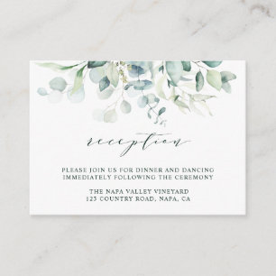 Elegante grüne Foliage Hochzeitsszenierung Begleitkarte