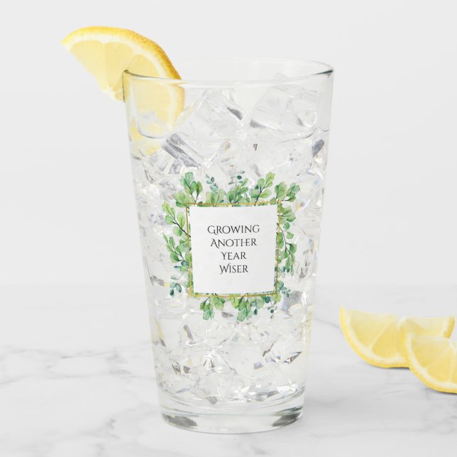 Elegante Grüne Geburtstagsparty individuell anpass Glas (Vorderseite Ice)