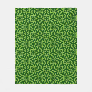 Elegante grüne geometrische Muster Fleecedecke
