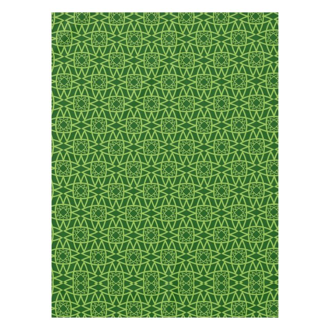 Elegante grüne geometrische Muster Tischdecke (Vorderseite)
