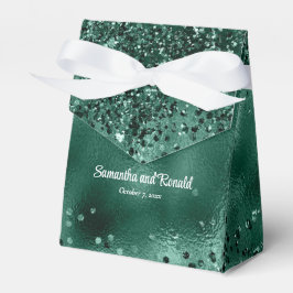 Elegante Grüne Glitzer- und Foil-Hochzeit Geschenkschachtel