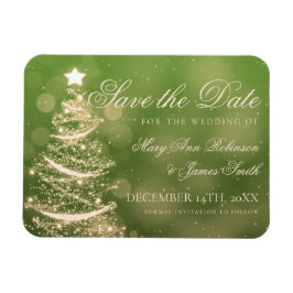 Elegante grüne goldene Weihnachtsfeiern retten das Magnet