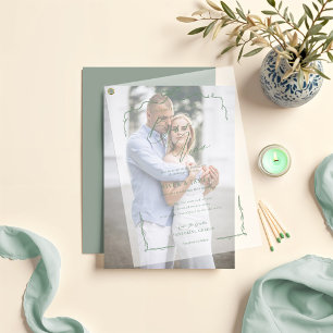Elegante grüne Hand Drawn Bow & Ribbon Wedding