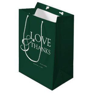 Elegante Grüne Hochzeit Danke Mittlere Geschenktüte