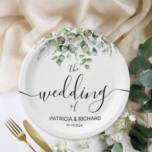 Elegante Grüne Hochzeit Pappteller