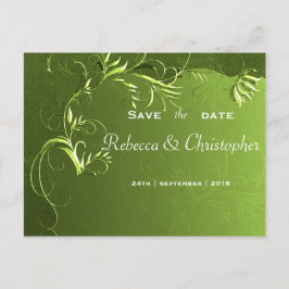 Elegante grüne Hochzeit speichern Sie das Datum Ankündigungspostkarte