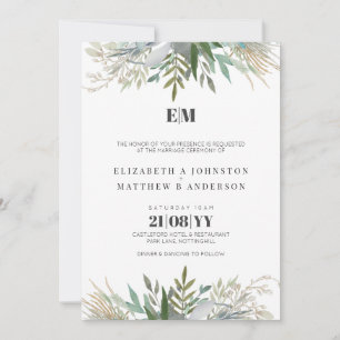 Elegante Grüne Hochzeiten Einladungen Moderne
