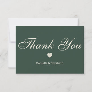 Elegante grüne Hochzeits-Dankeskarten Dankeskarte