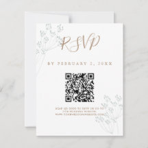 Elegante Grüne Hochzeits-Scan-Code-RSVP