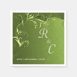 Elegante Grüne Hochzeitsempfehlung Serviette