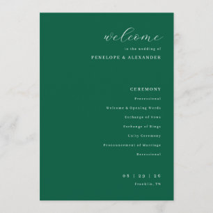 Elegante grüne Hochzeitszeremonie Programm