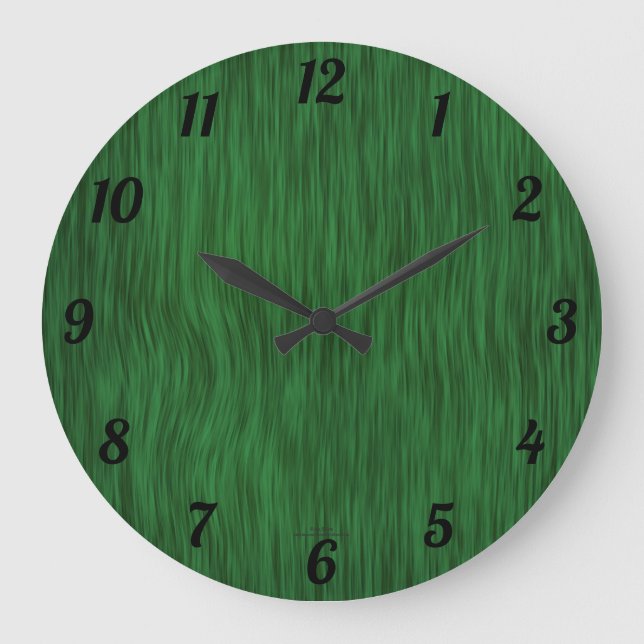 Elegante grüne Holzkornschau-Uhr Große Wanduhr (Vorderseite)