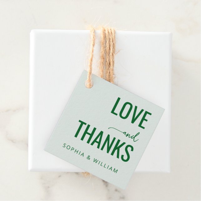 Elegante Grüne Liebe Danke Geschenkanhänger (Beispiel)